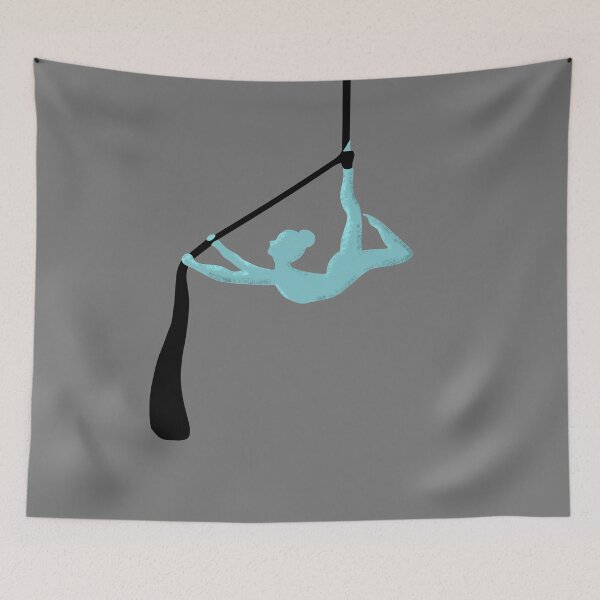 Item preview, aerial silk upside down pose blue and black designed and sold by -Lily-Anne-.