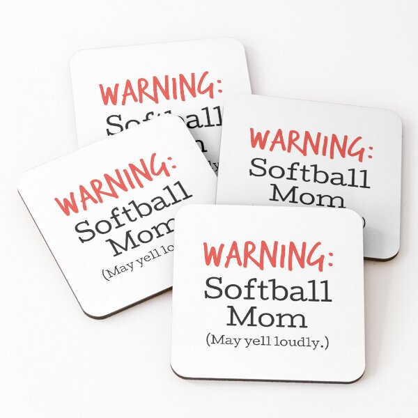 Item preview, Warning!  Softball Mom (May yell loudly.) designed and sold by hardscuffle.