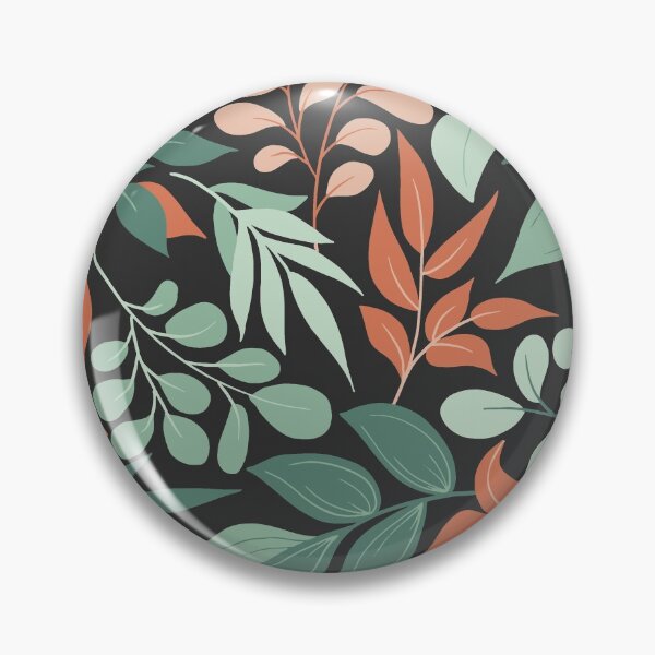 Item preview, Pink and Green Colorful Botanical Leaves with Dark Background  designed and sold by savariamarie.