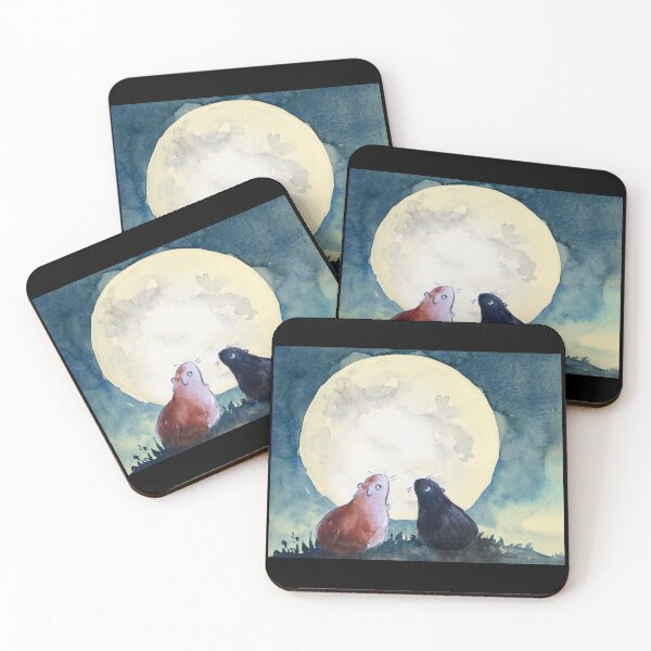 Item preview, Guinea pigs gaze at the moon designed and sold by siskikalla.
