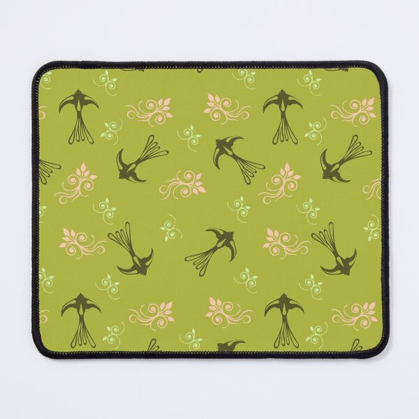 Item preview, Green Birds and Flowers Vintage Pattern designed and sold by Missing In Art.
