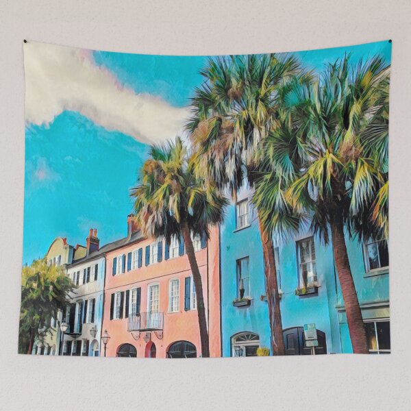 Item preview, Rainbow Row, Charleston designed and sold by Sofia-Draws.
