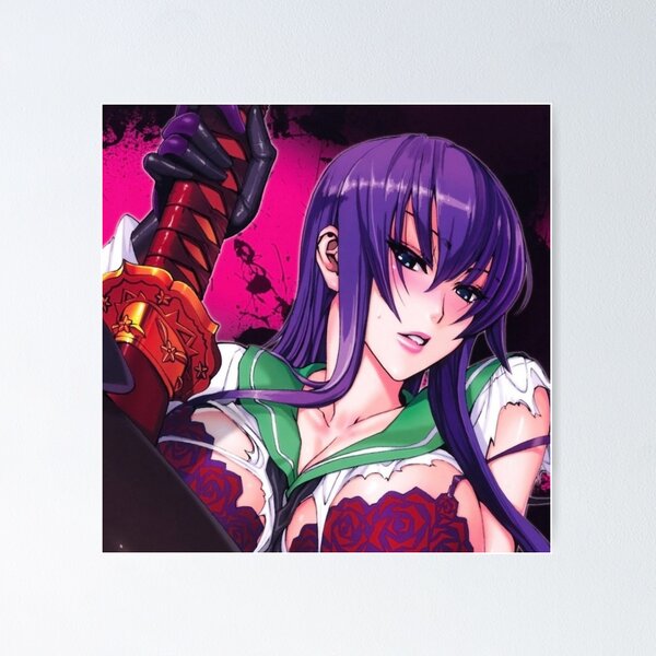 Anime Poster Highschool of The Dead Busujima Saeko Fanart Hot