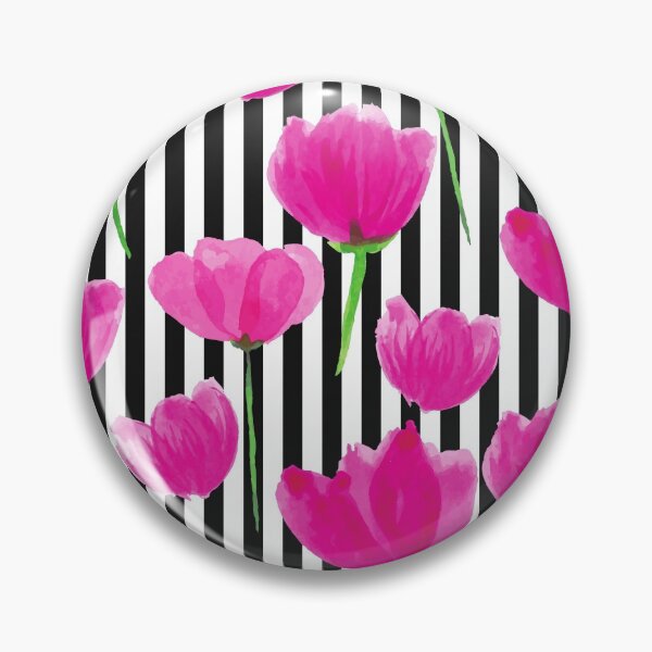 Item preview, Pink Flowers With Balck Stripes designed and sold by MacheSmith.