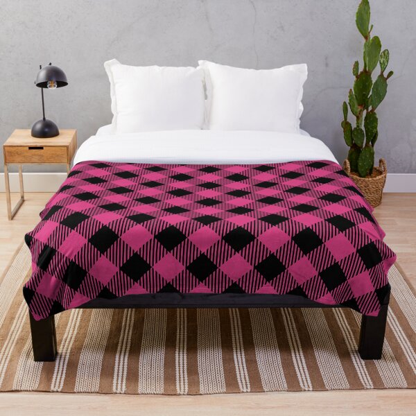 Item preview, Diagonal Black and Pink Buffalo Plaid designed and sold by SocialAtrophy.