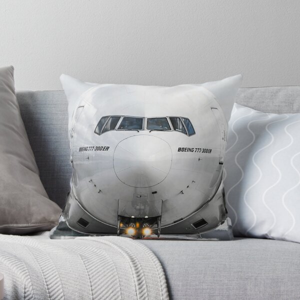 Funky White Plane Airplane Pilot Flying Cushion