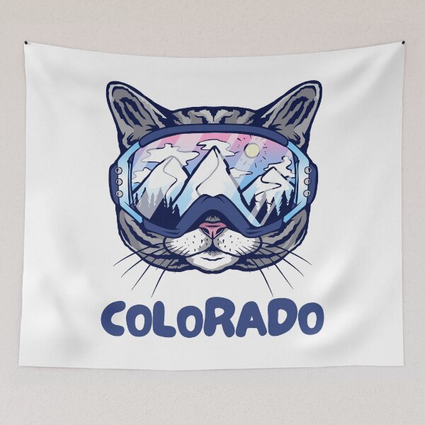 Item preview, Colorado Cat Skier Snowboarder Mountain Lover Rockies designed and sold by Hoiho Adventure Shirts.