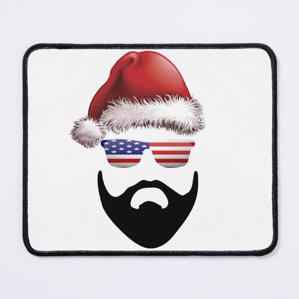 Item preview, Beard Santa Hat Christmas Flag America designed and sold by Svgdesig⭐⭐⭐⭐⭐.