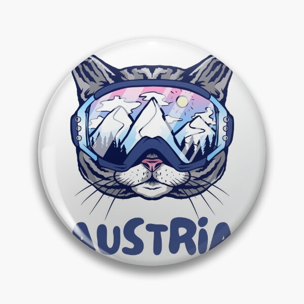 Item preview, Austria Cat Skier Snowboarder Mountain Lover Austrian Alps designed and sold by Hoiho Adventure Shirts.