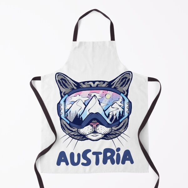 Item preview, Austria Cat Skier Snowboarder Mountain Lover Austrian Alps designed and sold by Hoiho Adventure Shirts.