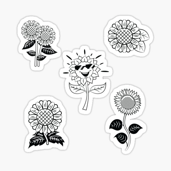 Cute Sunflower Stickers Pack Sticker By Radwaneedz Redbubble 6538