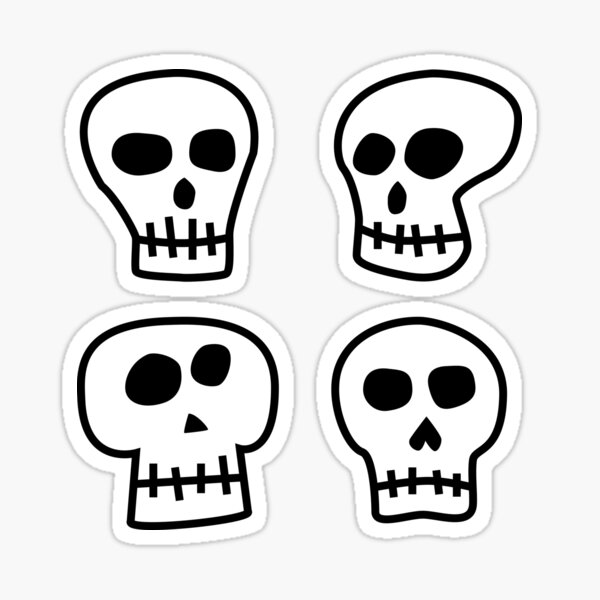 "Skeleton Heads" Sticker for Sale by BrysonOppermann | Redbubble