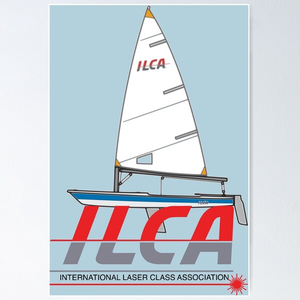 Item preview, -Bestseller- Laser sailboat on ILCA logo - laser sailing dinghy designed and sold by Nautical-Merch.