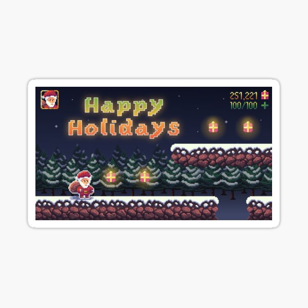 Santa Sidescroller: Happy Holidays version Sticker