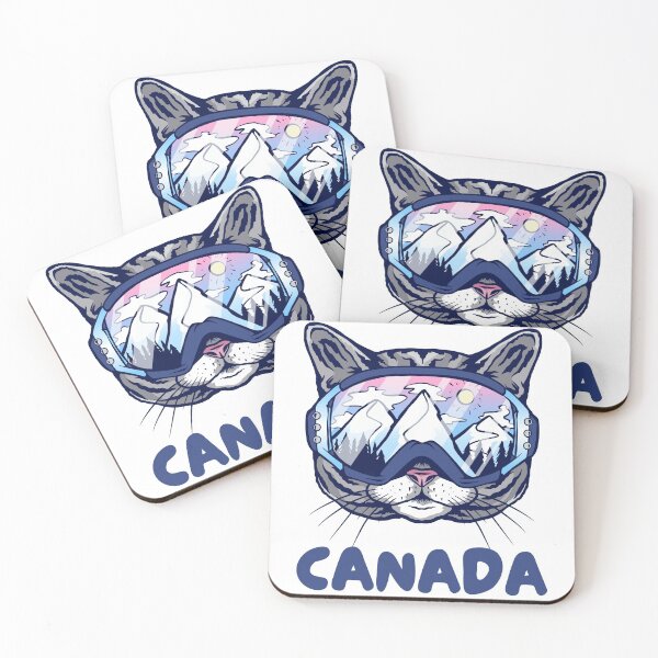 Item preview, Canada Cat Skier Snowboarder Mountain Lover designed and sold by Hoiho Adventure Shirts.