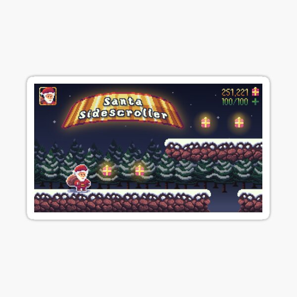 Santa Sidescroller Sticker