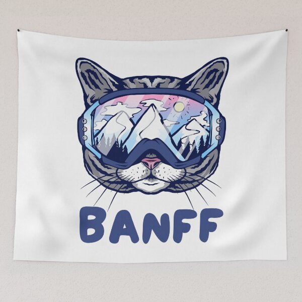 Item preview, Banff Canada Cat Skier Snowboarder Mountain Lover designed and sold by Hoiho Adventure Shirts.