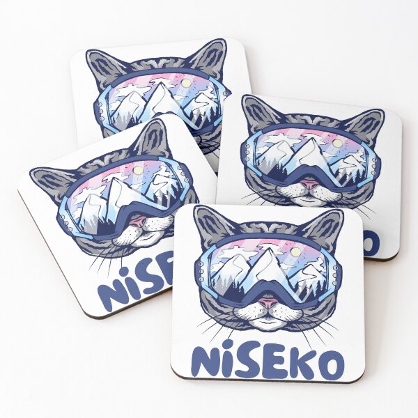Item preview, Niseko Japan Cat Skier Snowboarder Mountain Lover designed and sold by Hoiho Adventure Shirts.