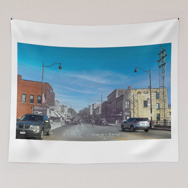 Item preview, Mashup Batavia, IL - Kids biking along the Wilson Street Bridge  designed and sold by Shumway  Studio.