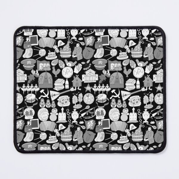 Item preview, Russian Travel Icons Pattern Black And White designed and sold by RussianGifts.
