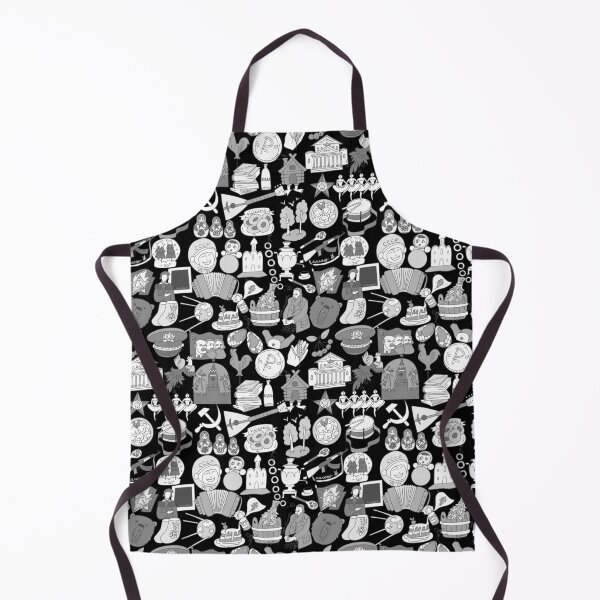 Item preview, Russian Travel Icons Pattern Black And White designed and sold by RussianGifts.