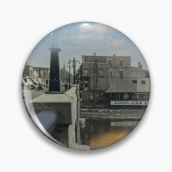 Item preview, Mashup Batavia, IL - Looking east over the Wilson Street / Donovan Bridge at the Aurora, Elgin & Chicago Railroad designed and sold by Shumway  Studio.