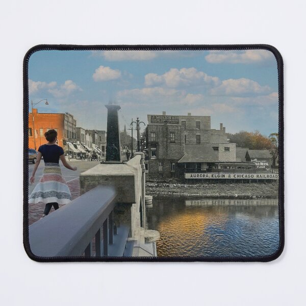 Item preview, Mashup Batavia, IL - Looking east over the Wilson Street / Donovan Bridge at the Aurora, Elgin & Chicago Railroad designed and sold by Shumway  Studio.