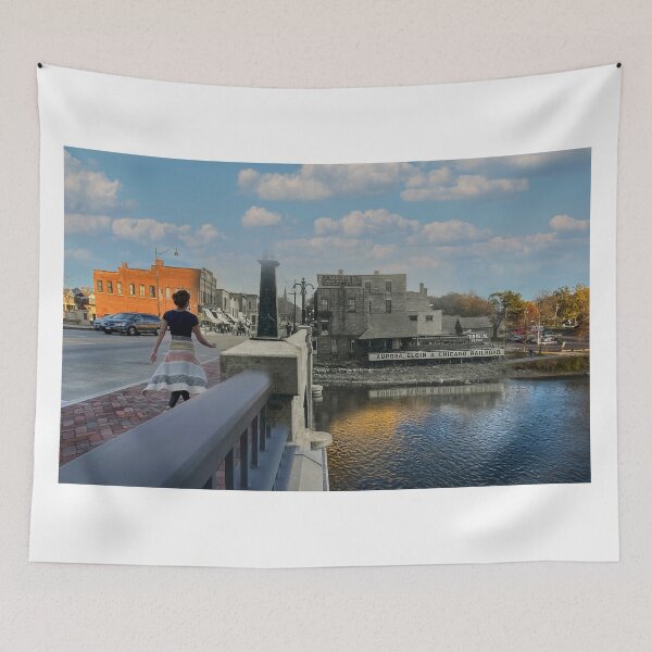 Item preview, Mashup Batavia, IL - Looking east over the Wilson Street / Donovan Bridge at the Aurora, Elgin & Chicago Railroad designed and sold by Shumway  Studio.