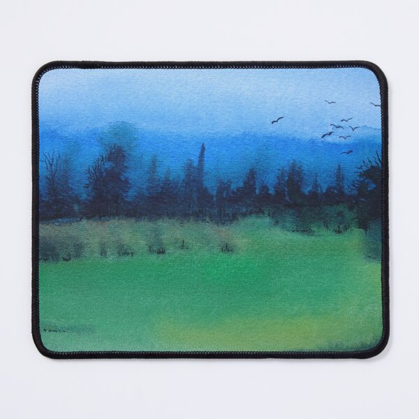 Item preview, blue and green black spooky woodland stylized designed and sold by pollywolly.