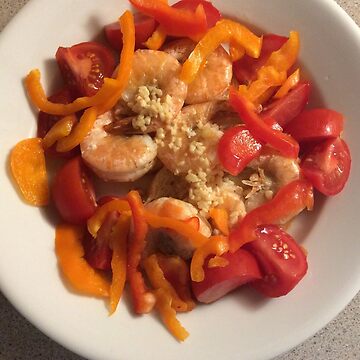 Artwork thumbnail, “Shrimp with Peppers, Please” ~ She Likes to Cook by Chloe Dee Noble