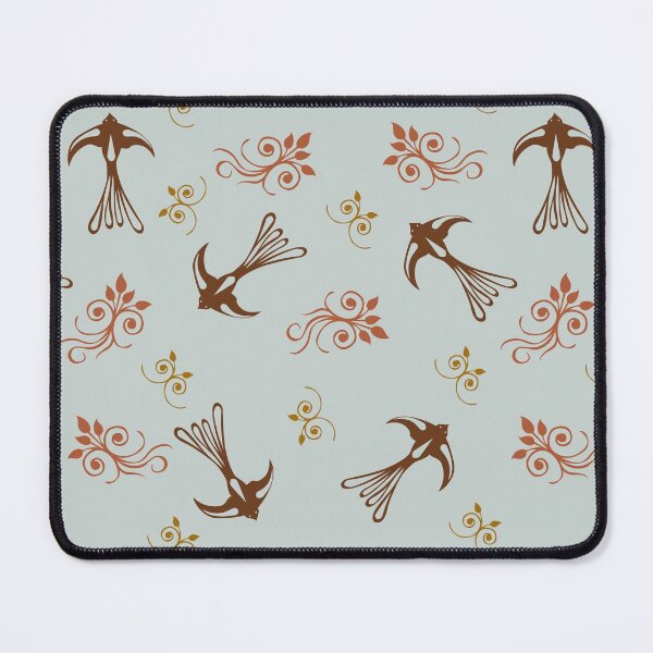 Item preview, Brown Birds and Flowers Vintage Pattern designed and sold by Missing In Art.