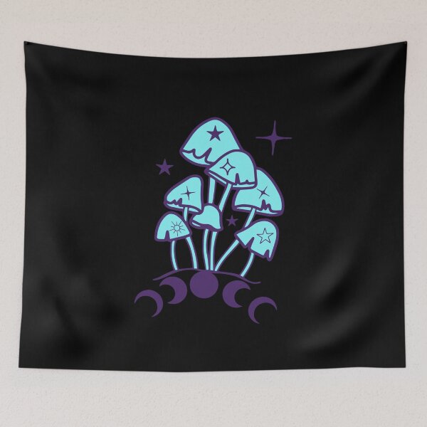 Item preview, Psychedelic Blue Goblincore Aesthetic Dark Academia Cottagecore Mushroom designed and sold by Vegginitup.