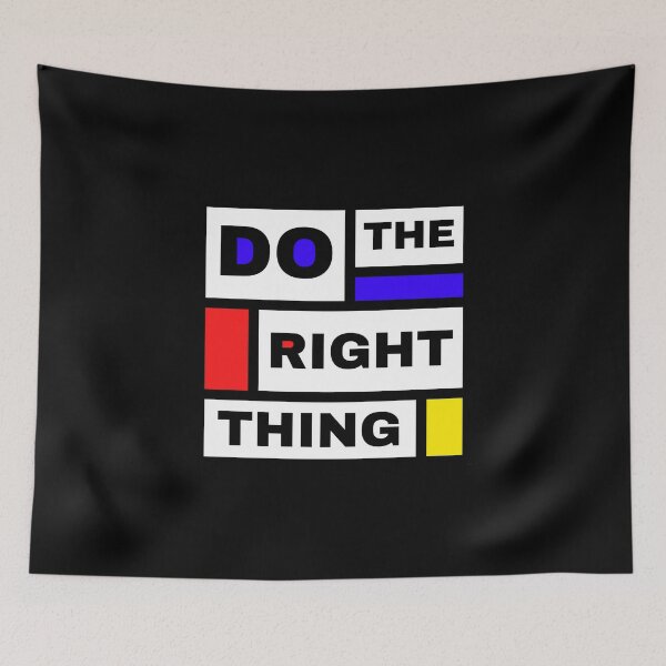 Item preview, DO THE RIGHT THING - Mondrian style art design with inspirational life advice designed and sold by Art4Motivation.