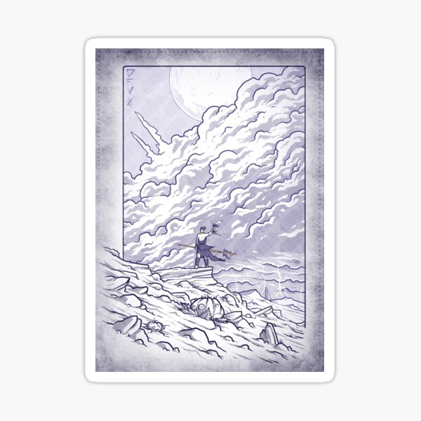 Fantasy landscape - Thunder clouds lightning Sticker