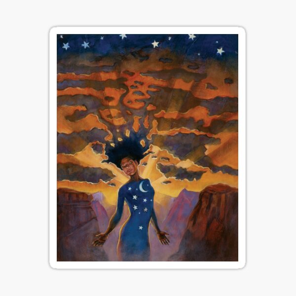 Portrait of a Black Magic Woman Sticker