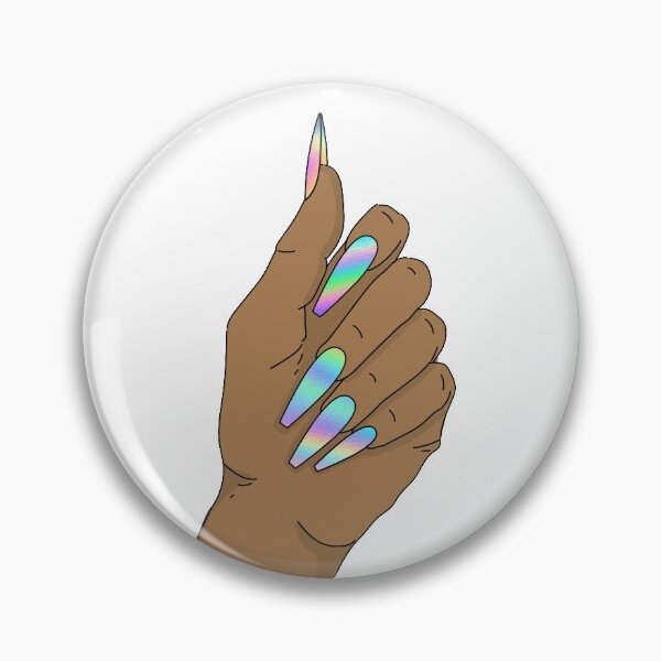 Item preview, Hand with long holographic nails designed and sold by savanamms6.