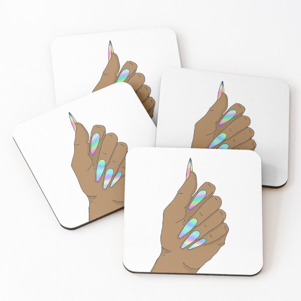 Item preview, Hand with long holographic nails designed and sold by savanamms6.