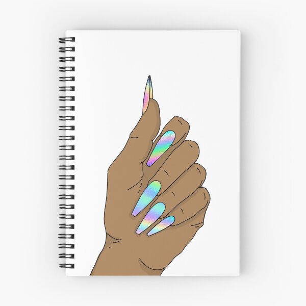 Item preview, Hand with long holographic nails designed and sold by savanamms6.