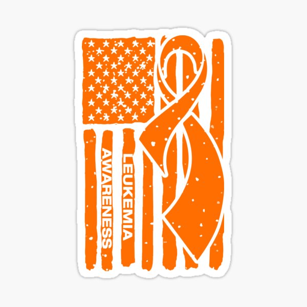 Leukemia Awareness Ribbon American Flag Sticker For Sale By Tadmab