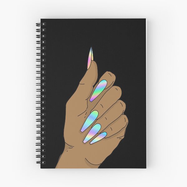 Item preview,  Hand with long holographic nails designed and sold by savanamms6.