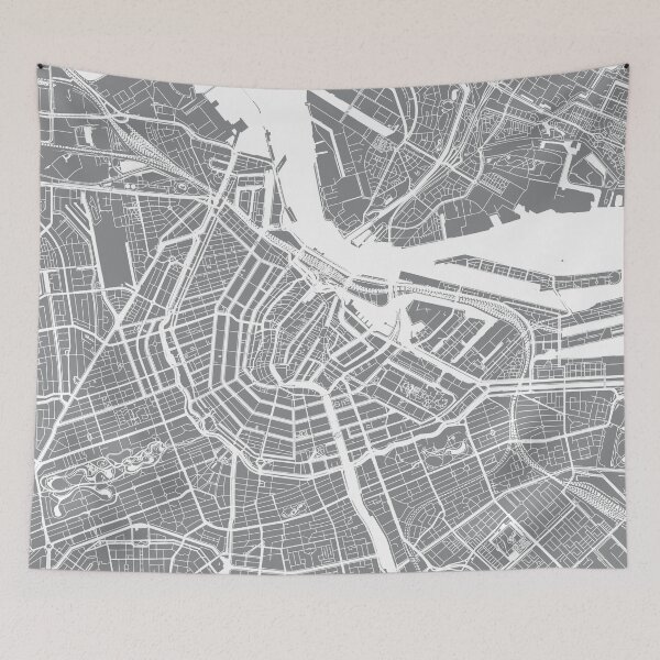 Item preview, Amsterdam, Netherlands, City Map - Grey designed and sold by helloadventure.