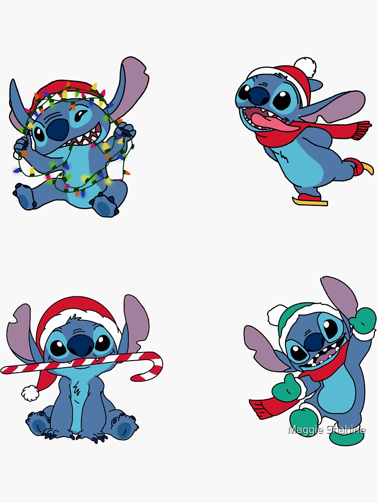 Hoja de pegatinas Stitch Navidad