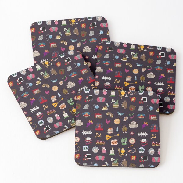 Item preview, Russian Travel Icons Pattern Colored designed and sold by RussianGifts.