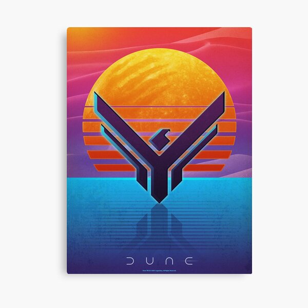 Dune (2021) Fan Art - House Atreides Symbol Outrun style Canvas Print