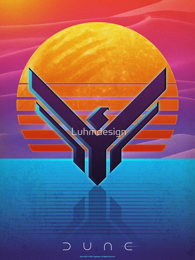 Dune 2021 Fan Art House Atreides Symbol Outrun Style Sticker For