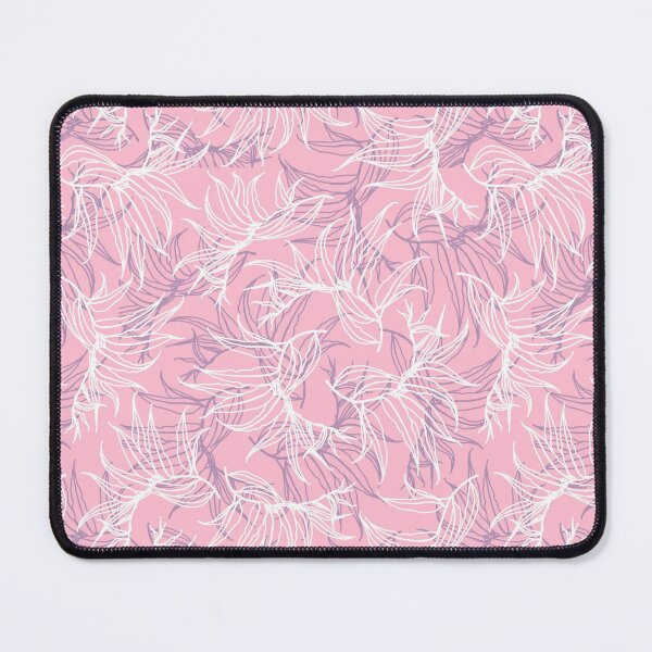 Item preview, Leaves white and blue line on pink seamless pattern designed and sold by Yulia Chepurova.