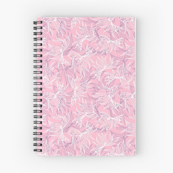 Item preview, Leaves white and blue line on pink seamless pattern designed and sold by Yulia Chepurova.