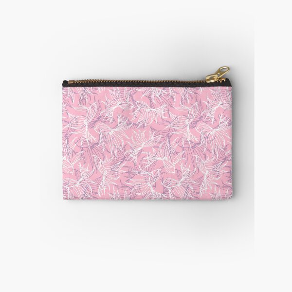 Item preview, Leaves white and blue line on pink seamless pattern designed and sold by Yulia Chepurova.