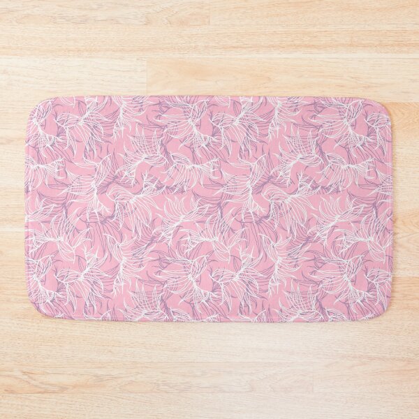 Item preview, Leaves white and blue line on pink seamless pattern designed and sold by Yulia Chepurova.