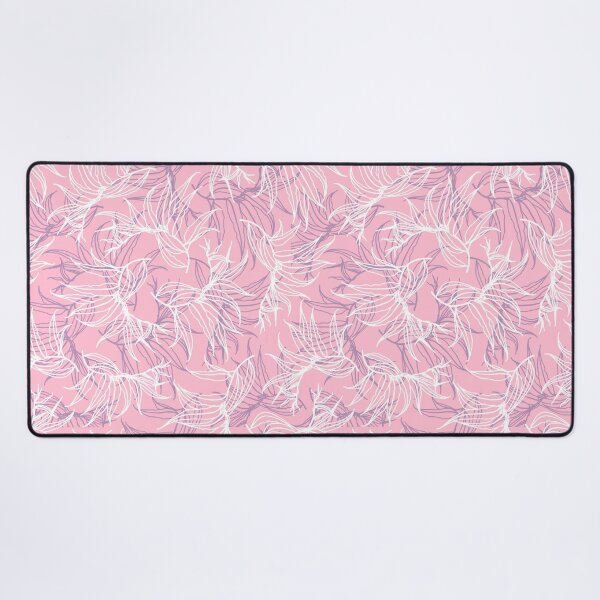 Item preview, Leaves white and blue line on pink seamless pattern designed and sold by Yulia Chepurova.